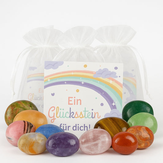 12er Set Glückssteine - Ein Glücksstein für Dich