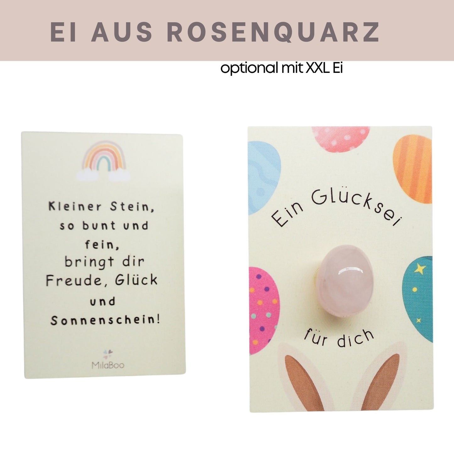 Glücksei klein mit Karte
