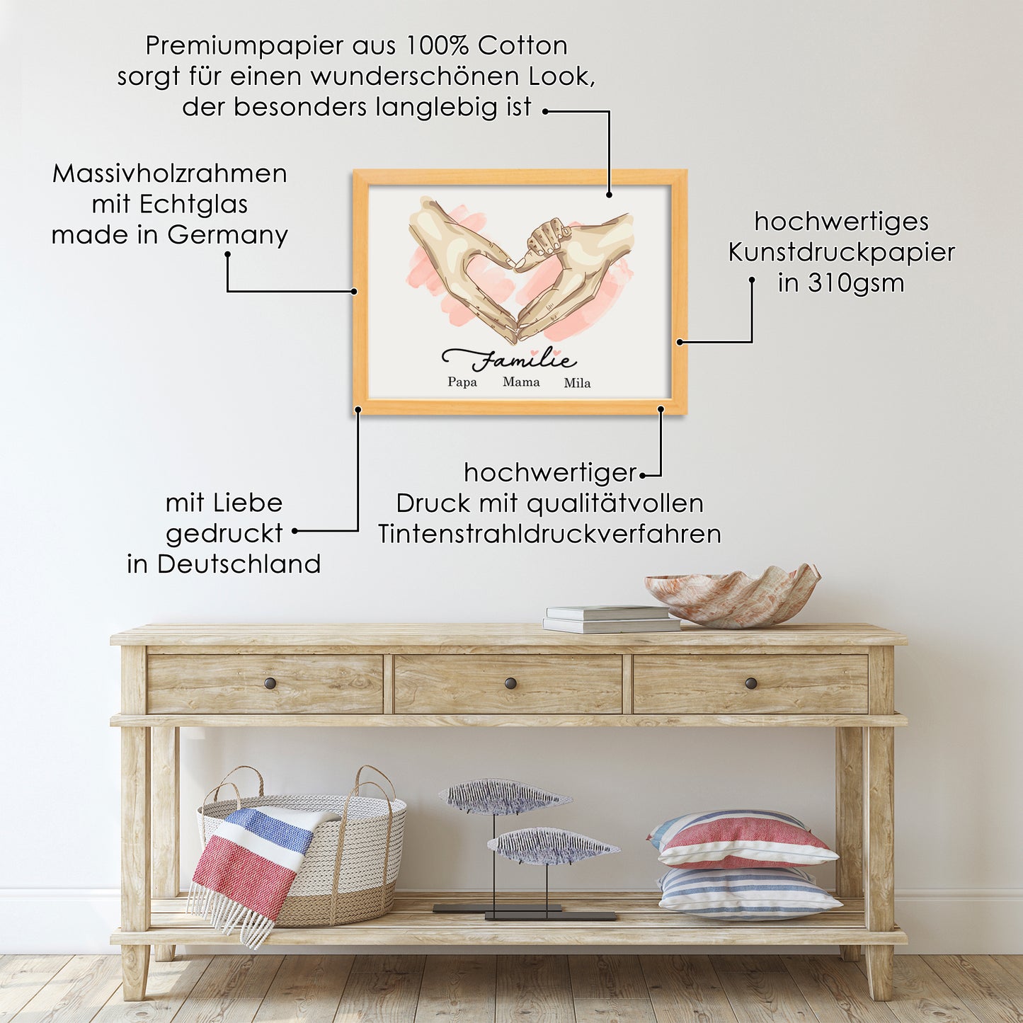 Personalisiertes Poster Herzhände
