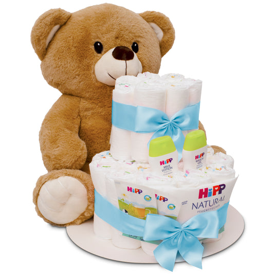 Windeltorte Blau Teddybär – 35 cm