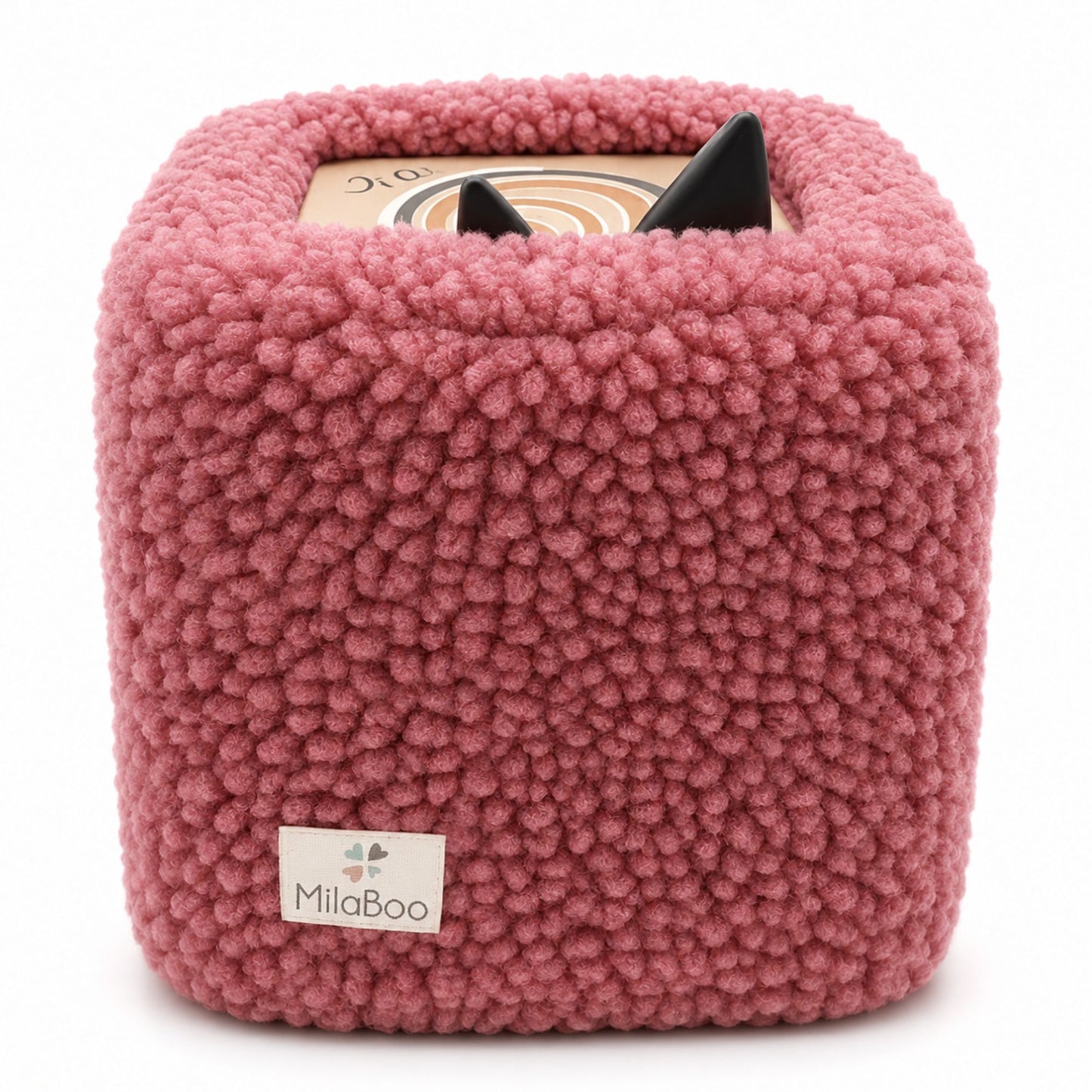 MilaBoo® Teddybezug für Toniebox 1 & 2 – weiche Schutzhülle aus Teddystoff, handgefertigt in Deutschland – Dunkelrosa