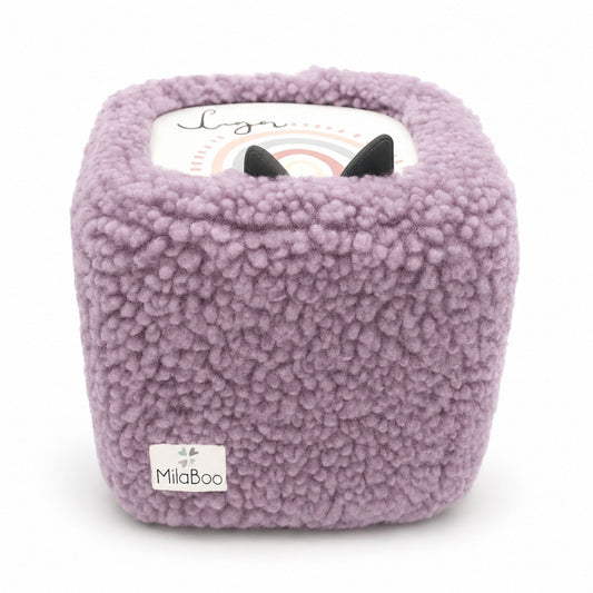 MilaBoo® Teddybezug für Toniebox 1 & 2 – weiche Schutzhülle aus Teddystoff mit Gummizug – Lila