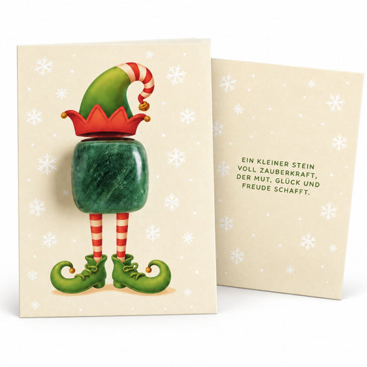 MilaBoo® Wichtelstein mit Karte – Magischer Glücksstein für die Wichtelzeit – Wichtel Zubehör Weihnachten, kleine Überraschung für Kinder, Mutstein & Glücksbringer