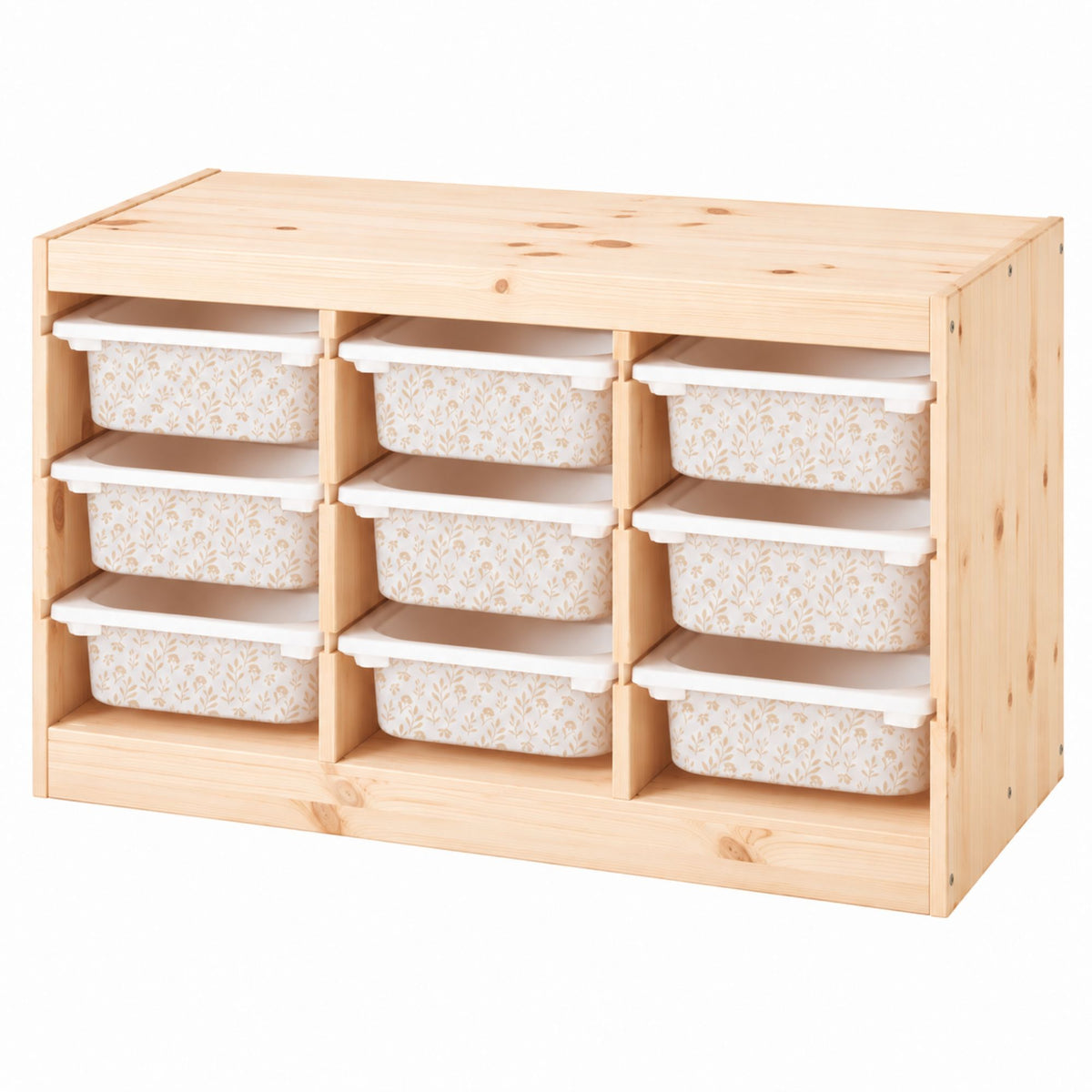 TROFAST Aufkleber 9er Set – Sticker für alle 9 kleinen Boxen, Vinylfolie für IKEA TROFAST Regal