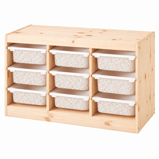 TROFAST Aufkleber 9er Set – Sticker für alle 9 kleinen Boxen, Vinylfolie für IKEA TROFAST Regal