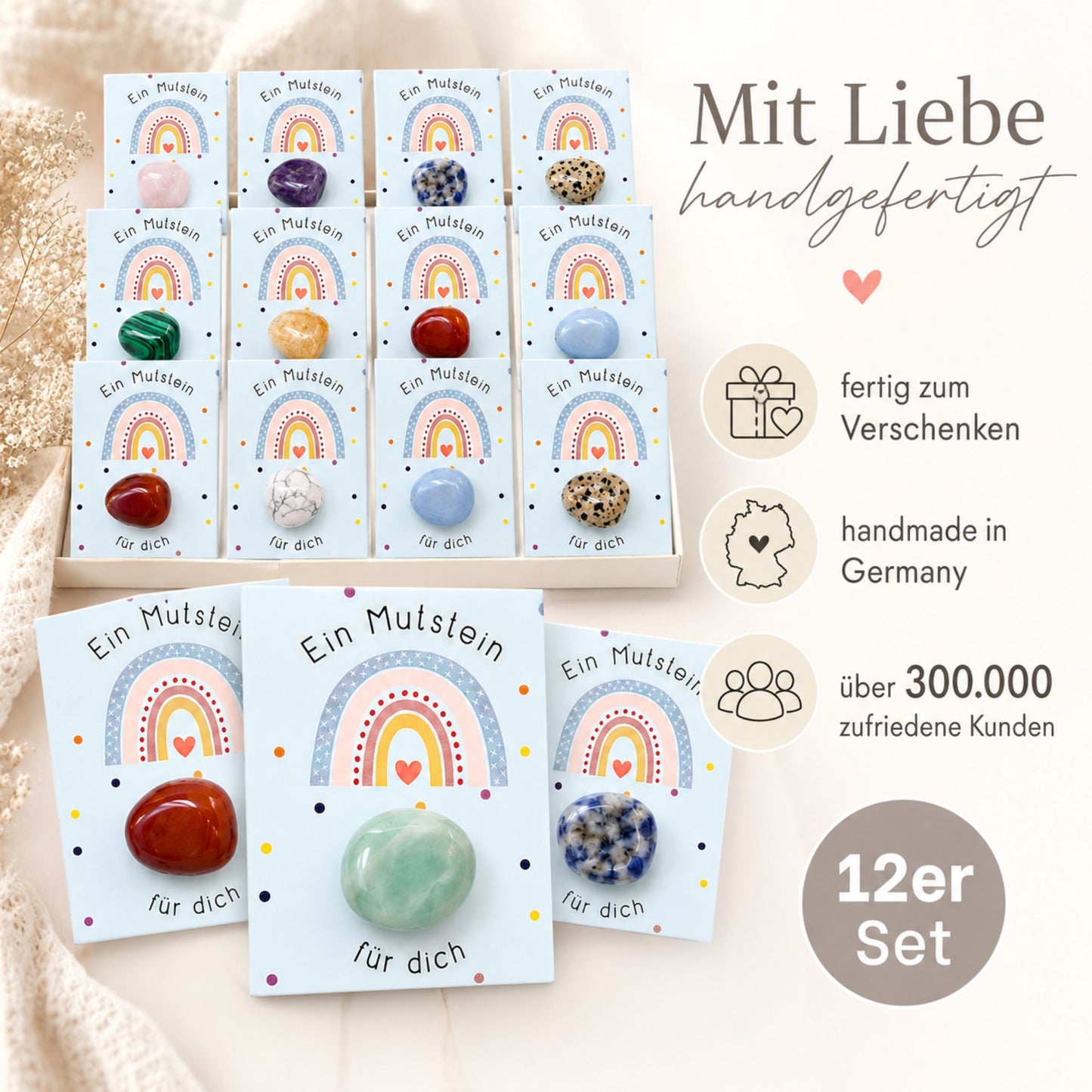 12er Set Glückssteine - Musteine
