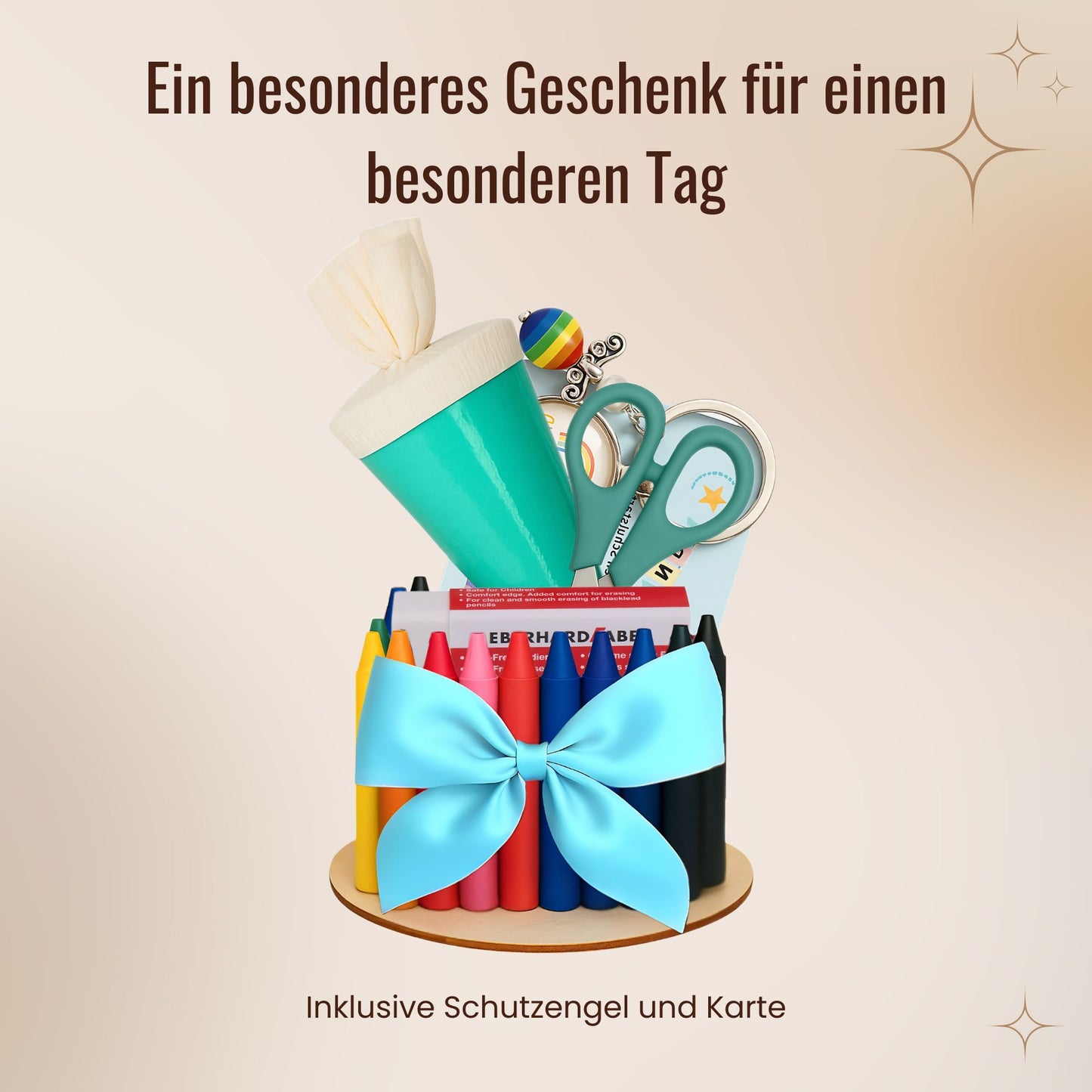 Stifte-Torte Einschulung blau Junge 14cm