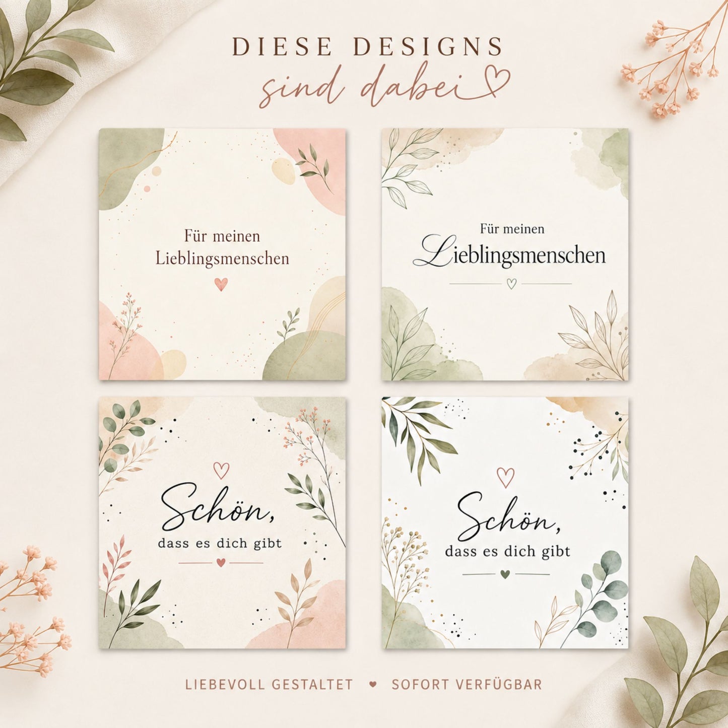 Schokoladen-Banderole zum Ausdrucken – Lieblingsmensch & Schön, dass es dich gibt | 4 Designs