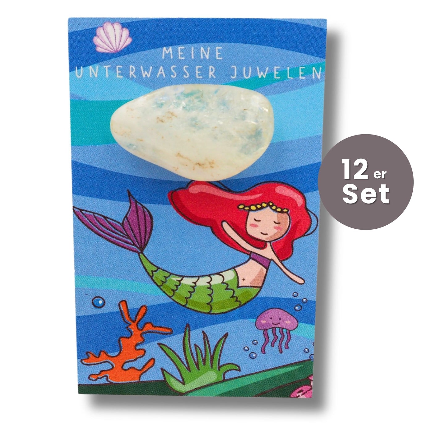 12er Set Glückssteine - Meerjungfrau
