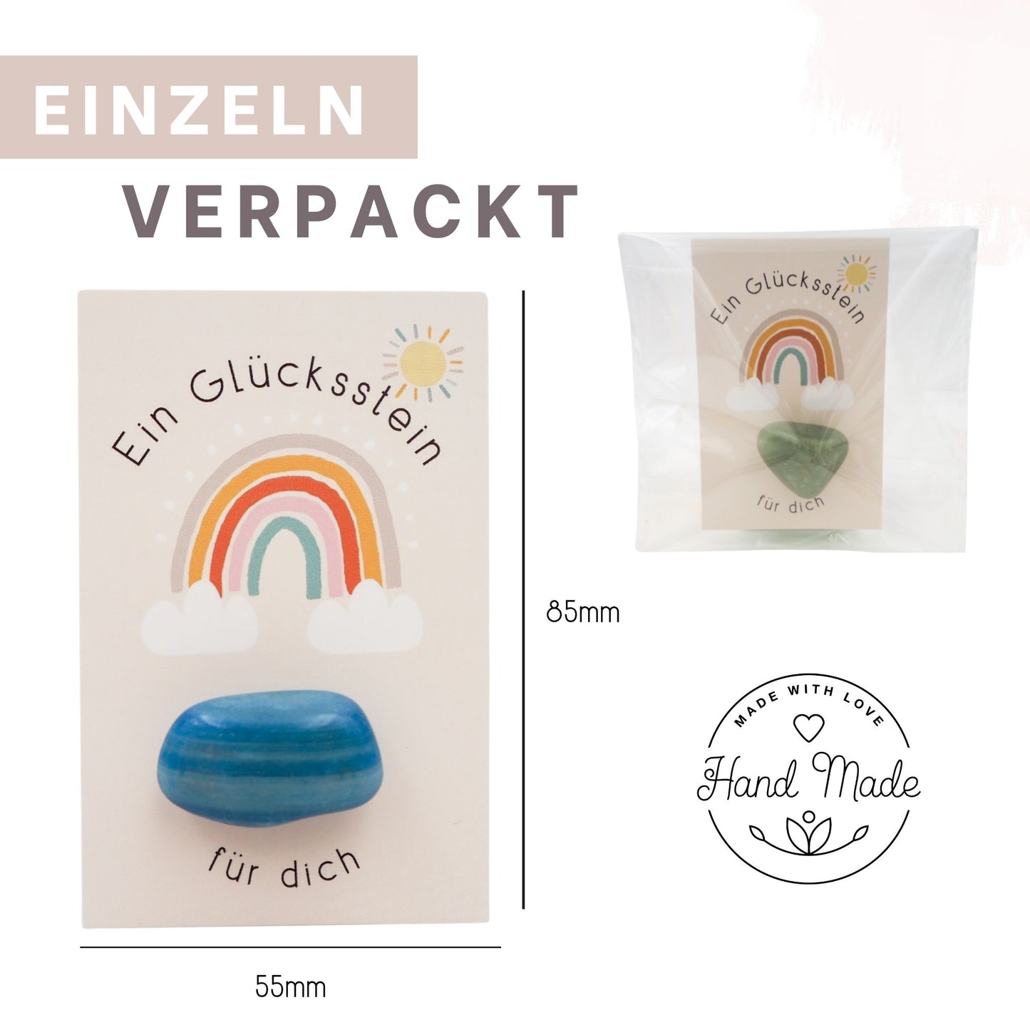 12er Set Glückssteine - Meerjungfrau