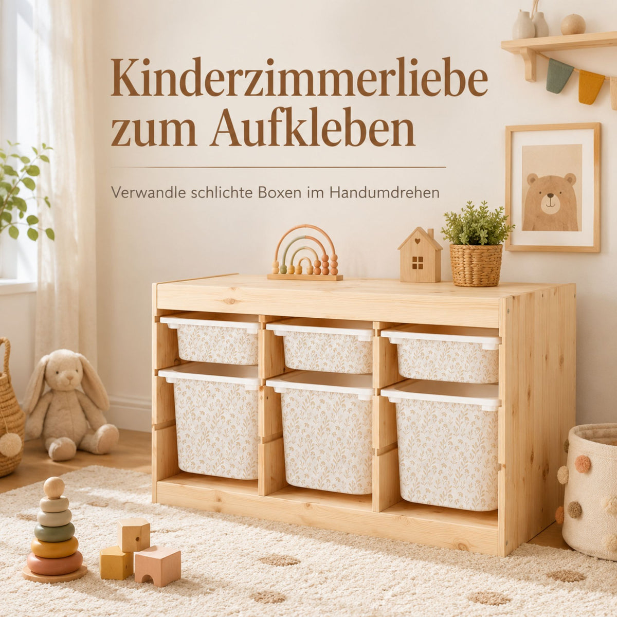 MilaBoo® TROFAST Aufkleber-Set in Beige – hochwertige Vinylsticker für ein stilvolles Kinderzimmer