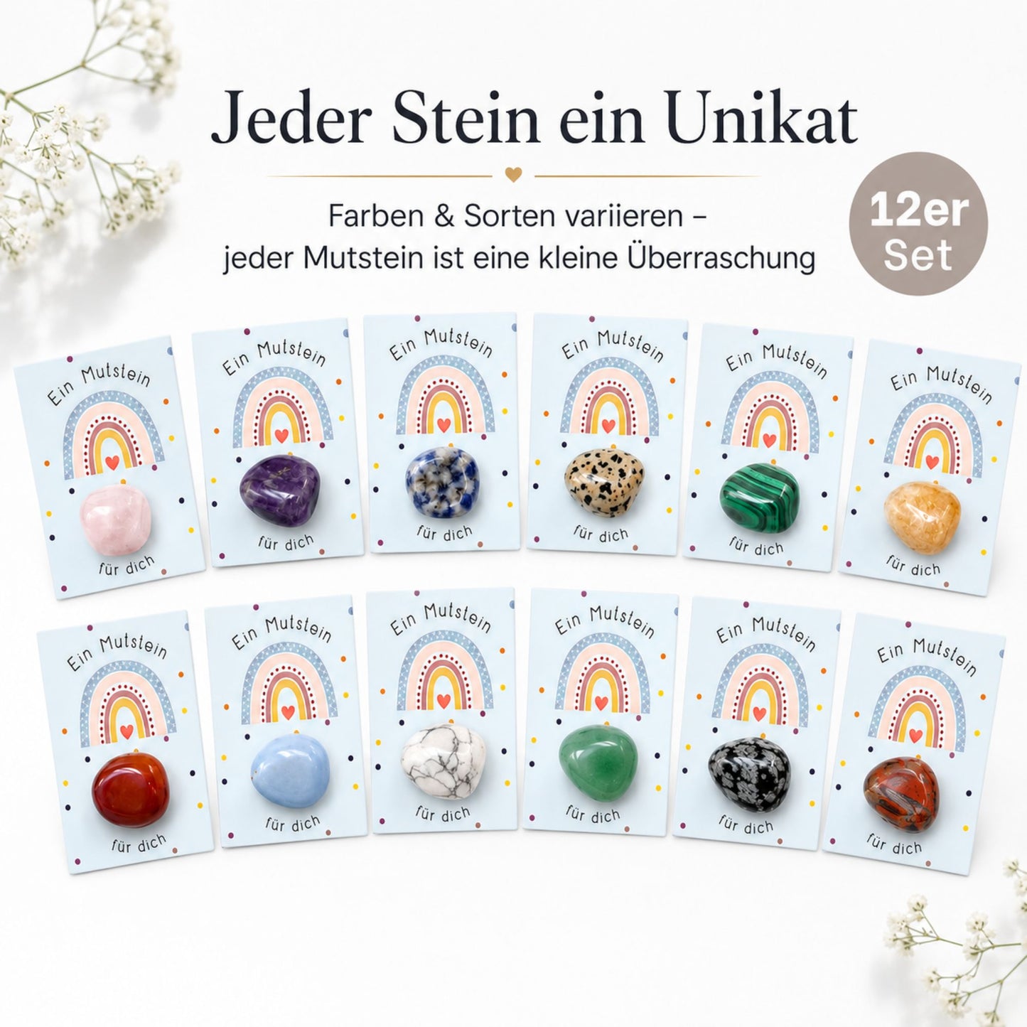12er Set Glückssteine - Musteine