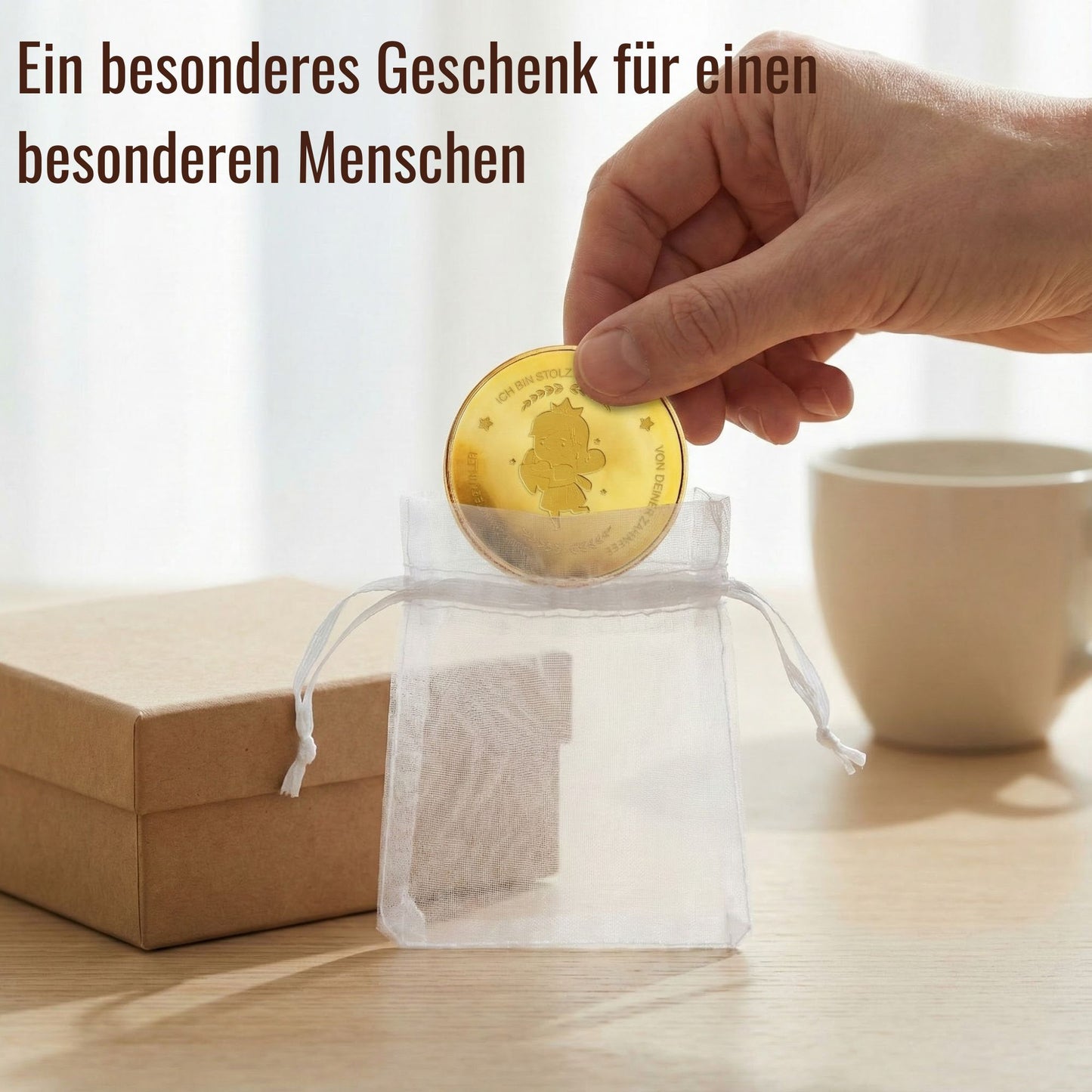 MilaBoo® Zahnfee-Glücksmünzen im 6er-Set – einzeln im Organzasäckchen verpackt, als liebevolle Erinnerung an den ersten Wackelzahn