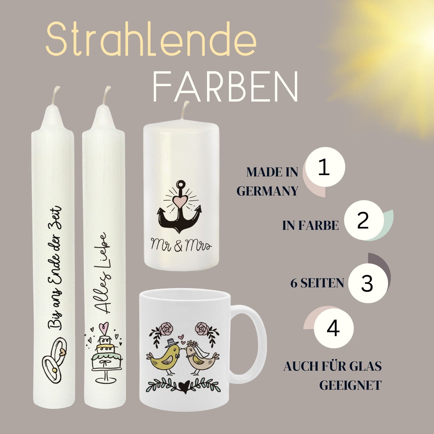 MilaBoo® 6 Stück Kerzentattoos