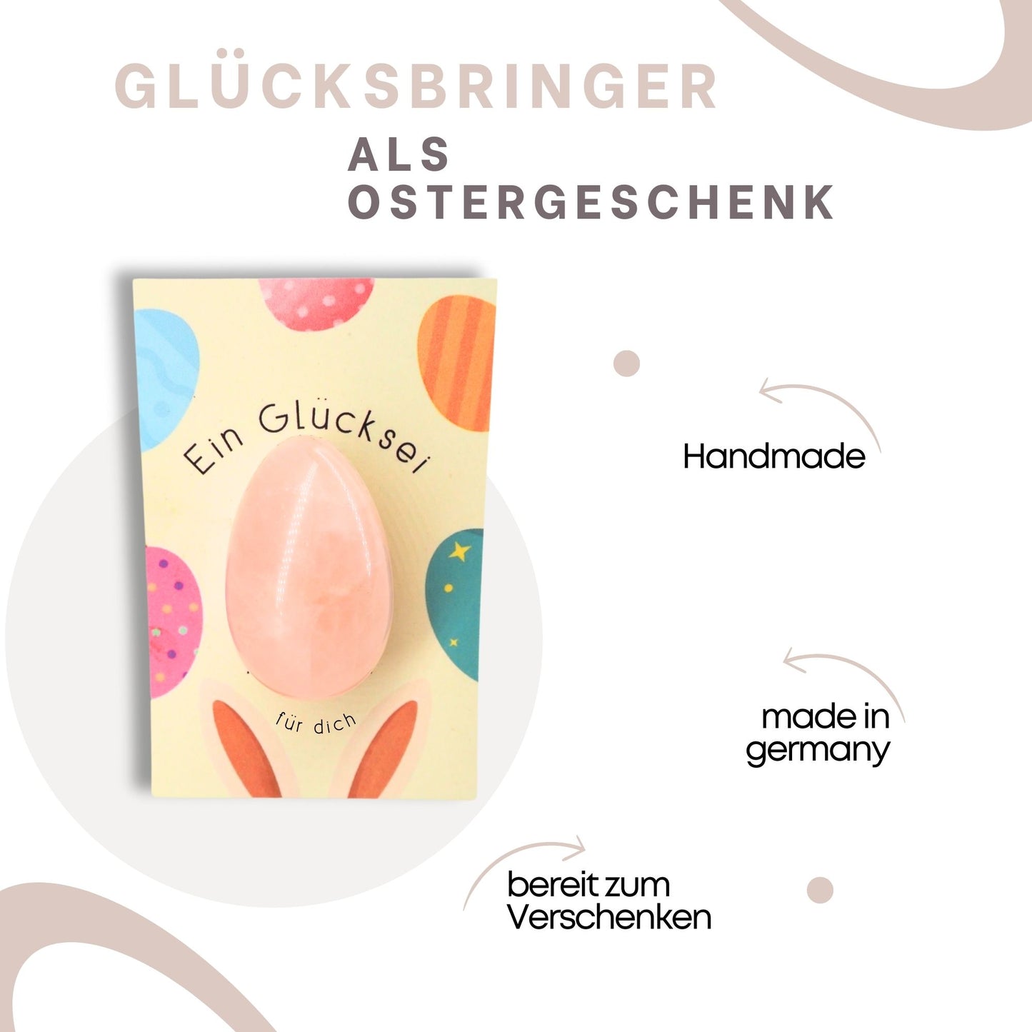 Glücksei groß mit Karte