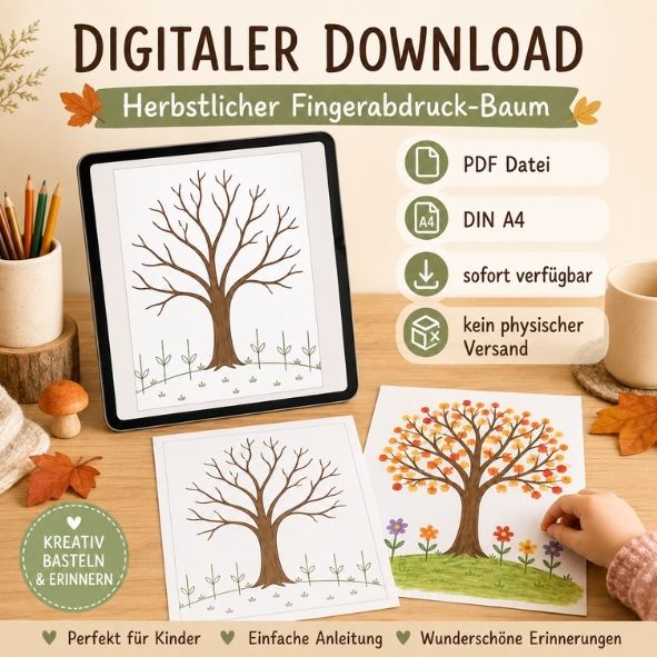 Herbst Bastelidee für Kita und Kindergarten als PDF Download