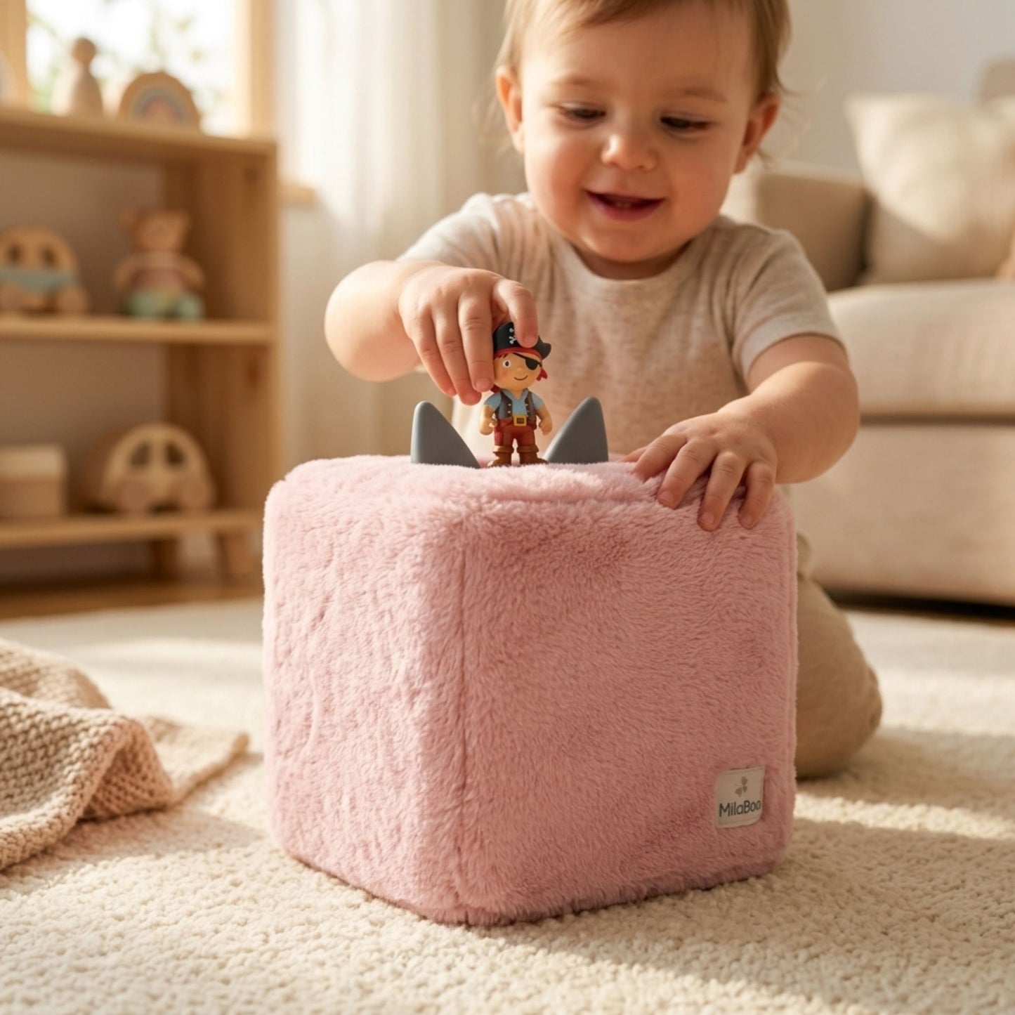 MilaBoo® Kuschelbezug für Toniebox 1 & 2 – weiche Kunstfell-Schutzhülle mit sicherem Gummizug – Rosa