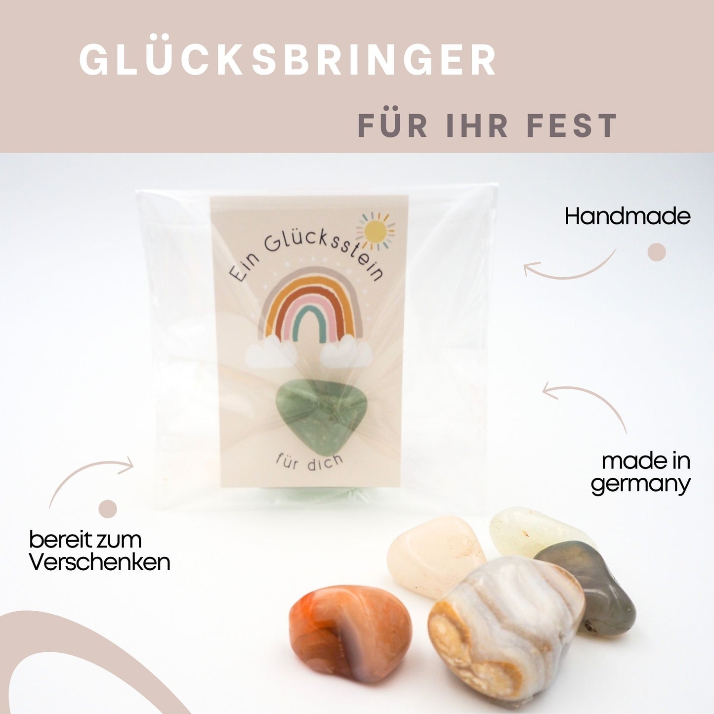 12er Set Glückssteine - Meerjungfrau