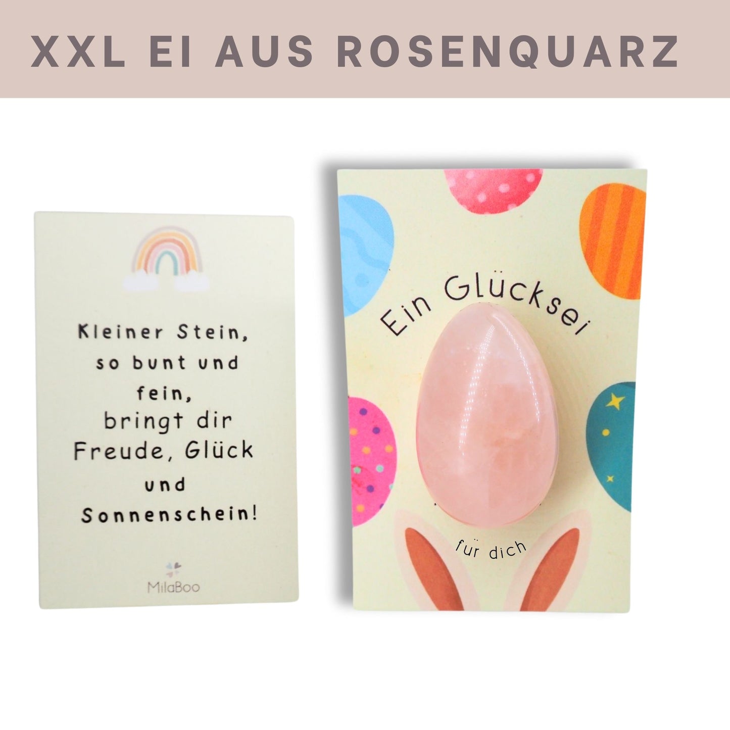 Glücksei groß mit Karte
