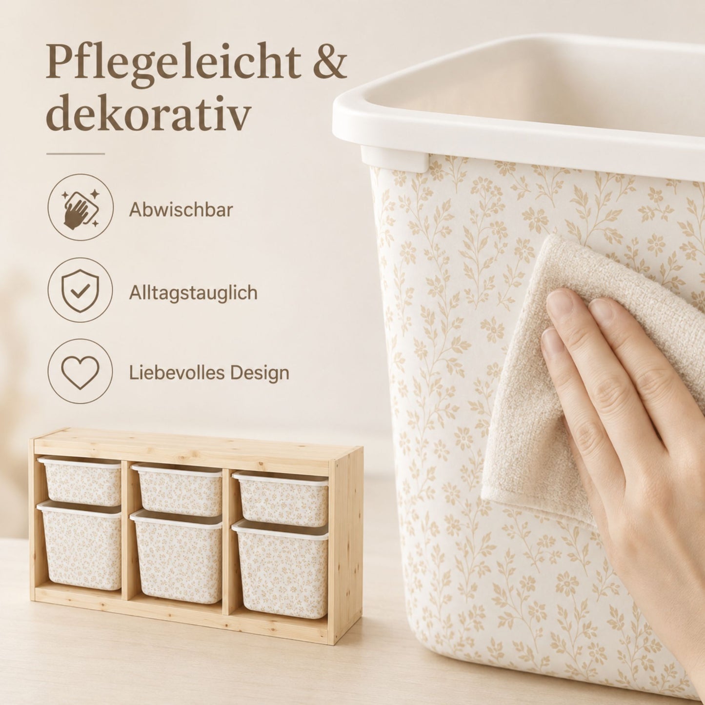 MilaBoo® TROFAST Aufkleber-Set in Beige – hochwertige Vinylsticker für ein stilvolles Kinderzimmer