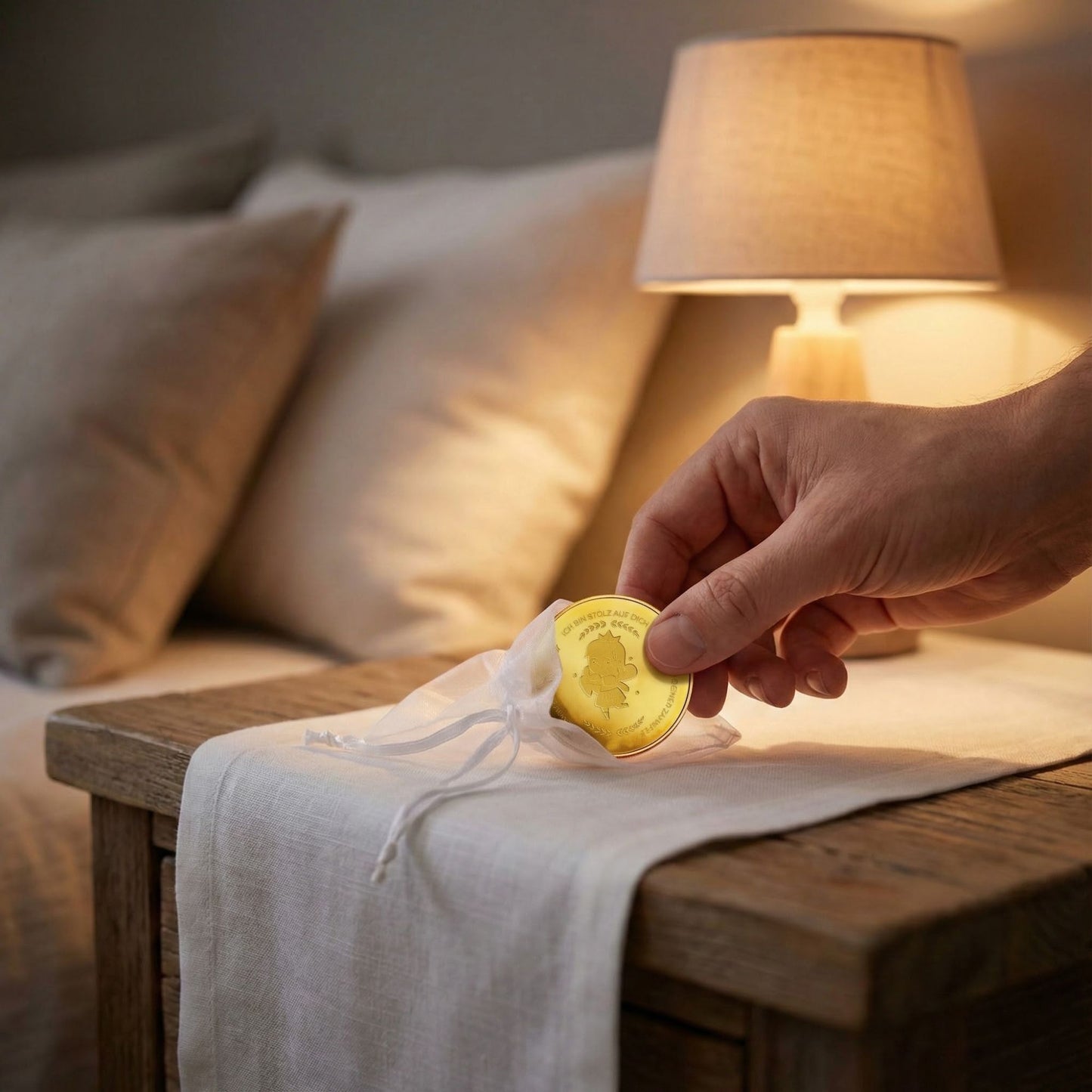MilaBoo® Zahnfee-Glücksmünzen im 6er-Set – einzeln im Organzasäckchen verpackt, als liebevolle Erinnerung an den ersten Wackelzahn