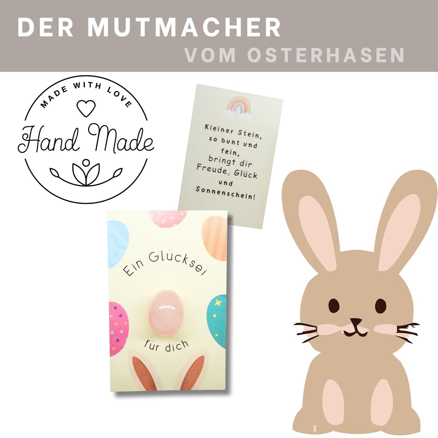 Glücksei groß mit Karte
