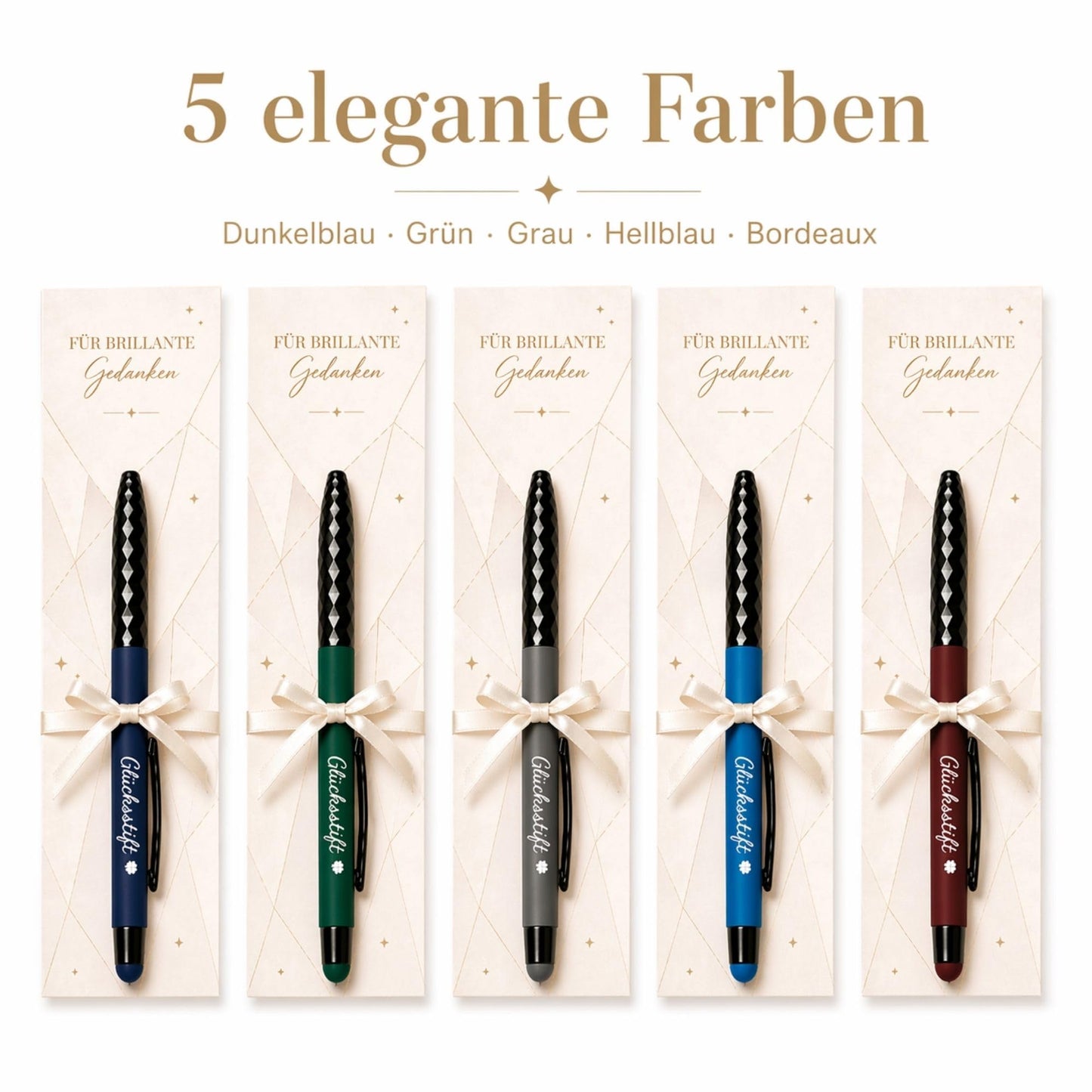 10er Set Glücksstifte in 5 Farben mit Touchscreen-Spitze - Brillant