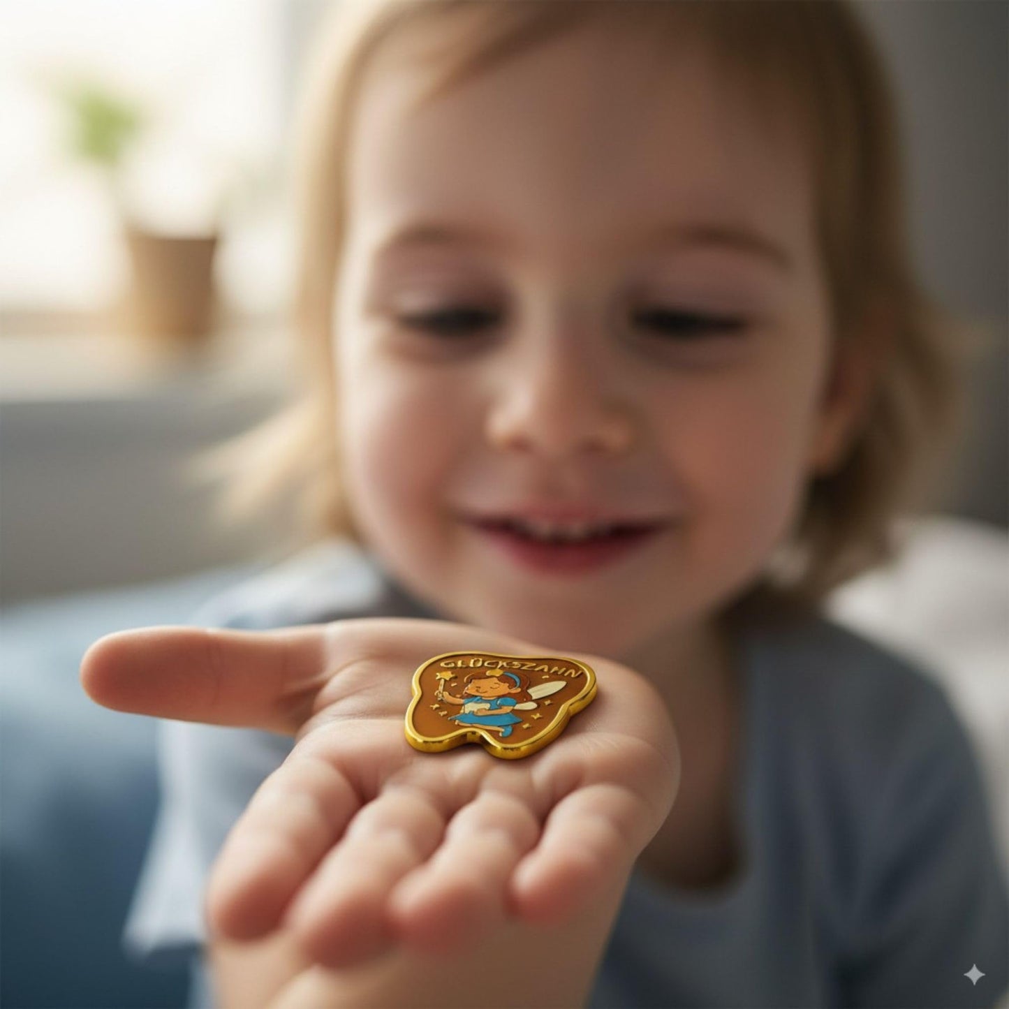 6er Set Zahnfee-Münzen – Glücksmünzen für Kinder im Organzasäckchen
