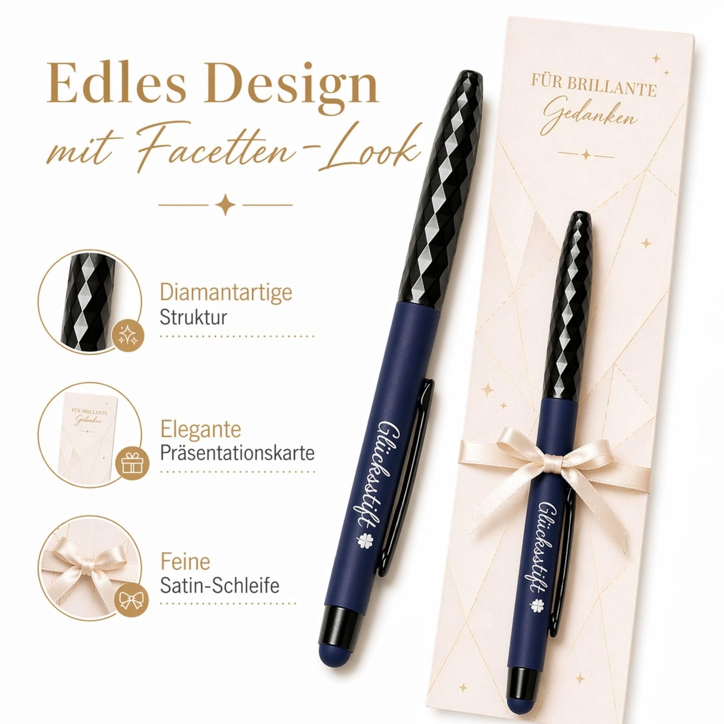 10er Set Glücksstifte in 5 Farben mit Touchscreen-Spitze - Brillant
