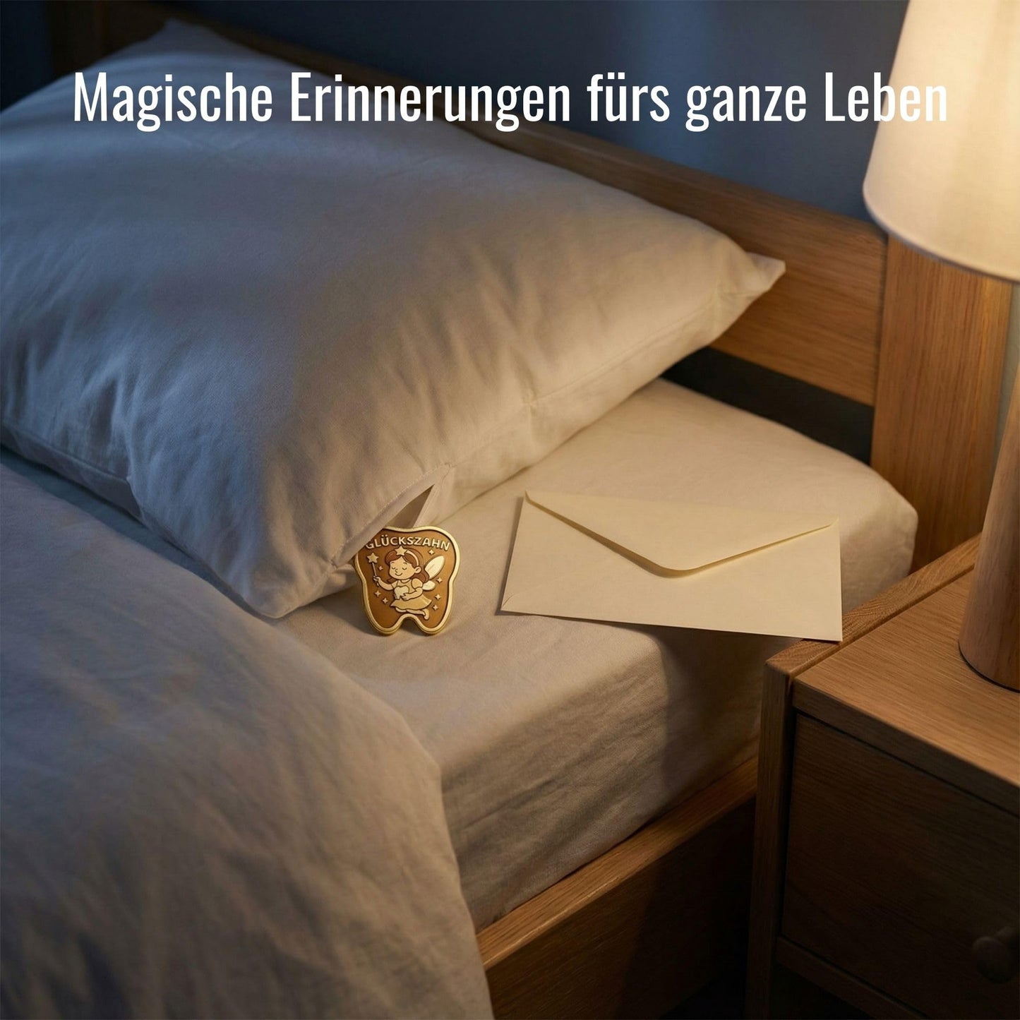 Milaboo® Zahnfee Geschenk Kinder – blaue Karte mit Glückszahn & Urkunde