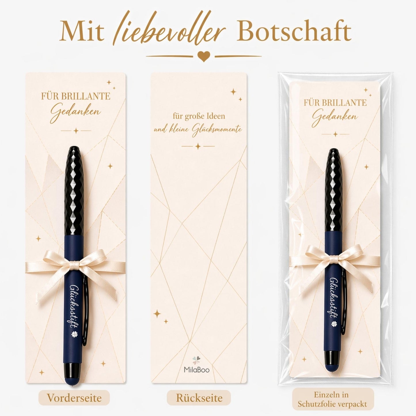 10er Set Glücksstifte in 5 Farben mit Touchscreen-Spitze - Brillant