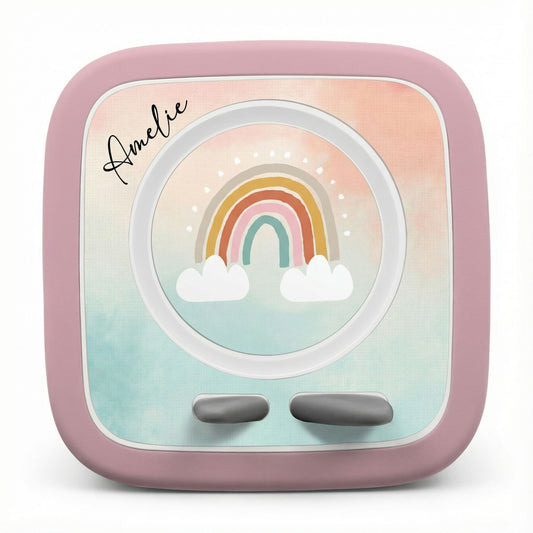 MilaBoo® Toniebox-2-Aufkleber „Rosa Regenbogen“ mit Wunschname – personalisierte, passgenaue Vinylfolie