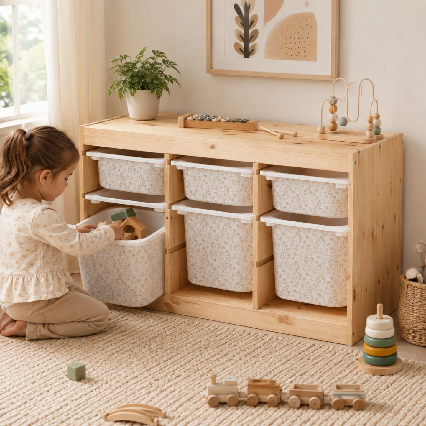 MilaBoo® TROFAST Aufkleber-Set in Beige – hochwertige Vinylsticker für ein stilvolles Kinderzimmer